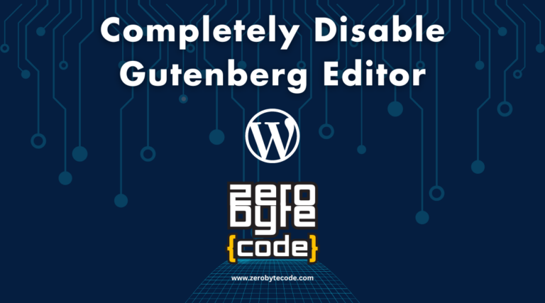 Completely Disable Gutenberg Editor