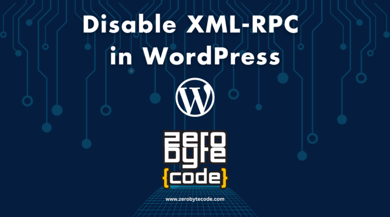 Disable XML-RPC in WordPress