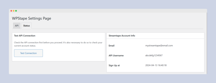 WPStape API Account Status